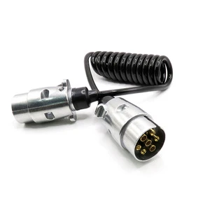 7-Core Signal Light Extension Cable, Aluminum Alloy Shell, TPU Spring Coiled Design Model TM1102 Heavy-Duty Spiral Cable