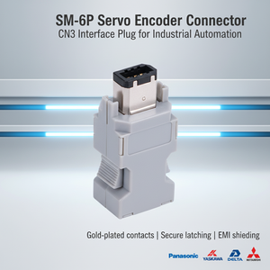 SM-6P 6Pin 1394 Servo Encoder Connector Male Plug for Panasonic Yaskawa Delta Mitsubishi Servo Motor CN3 Interface