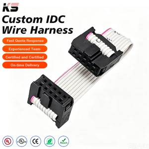 IDC 2.54mm 10Pin Ribbon Cable Wire Harness PVC Insulated Gray Flat Cable for Computer Motherboard Data Transfer