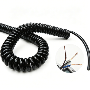 Custom Length Spiral Cable 3 Cores 0.3-1 square Work 1-5 Meters Coiled Power Wire Spring Flexible Spiral Cord Cable for Trailers