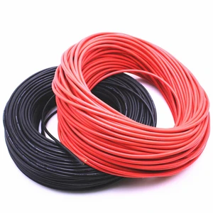 Free Shipping Silicone Cable Red Black Wire Car Battery Automotive Wiring Electrical Wires 10awg 8awg 6awg 18 16 14 12 10 18awg