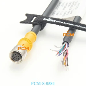 12-pin M12 Power I/O Trigger GPIO Cable Compatible with Cognex CCB-PWRIO-05, CCB-PWRIO-10, CCB-PWRIO-15 Cable for DataMan DS1000