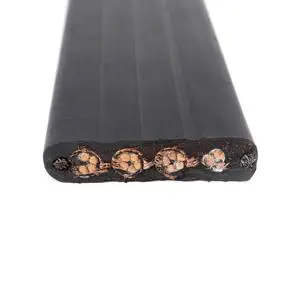 YFFBG Flexible Flat Cable Copper 4 Core PVC Insulated 300V 1*0.5mm Power Cable Reel for Travelling & Gantry Cranes