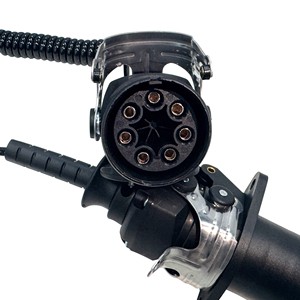 6M Metal/Plastic Extension Power Cable Heavy Duty Waterproof 7 Pin Trailer Coiled Cord for RV Truck Camper