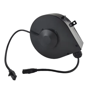 Network Power Cable Retractable Reel Auto Locking Anti-Fire PP Plastic 7m Extension Cord C9 End for Telecommunication Use