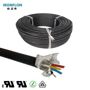 Silicone Rubber Jacket Multi Cores Electrical Wire Cable 4C 0.5mm FEP Insulated High Temperature Wire 200degree Shielded Wire
