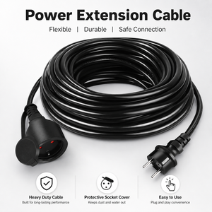 Waterproof Custom EU CEE Global Extension Cord Reel 16A 250V 4000W Heavy Duty Fire Retardant Outdoor Power Cable