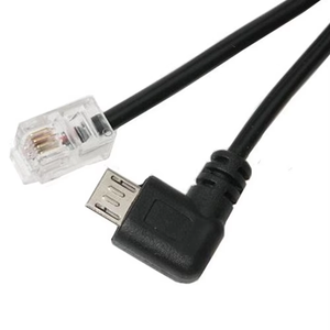 Right Angle Micro USB Male 4P4C RJ9 Male Telephone Converter Extension Cable Pure Copper PVC Mobile Phone Camera Computer