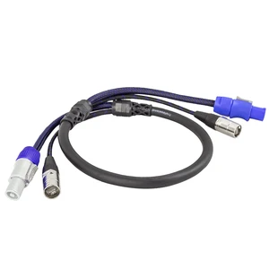SNA61 Yinyu DDP RTS Stage Lighting Cable RJ45 Male to RJ45 & Powercon Input to Output 3m for DMX Data and Power Distribution