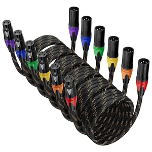 Professional XLR Microphone Cable Balanced Audio Cable with Color-Coded Connectors for Stage Studio and Live Sound 3M