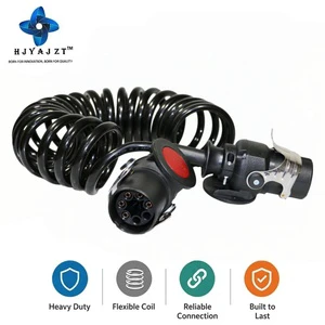 7-way Trailer Cable All-Weather 24V 7-Pin Trailer Wire, Suitable for Saltwater Boat Trailers and Snowmobile Haulers
