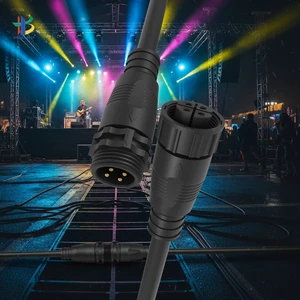 M19 4Pin IP67 Threaded Waterproof High Temperature Resistant Outdoor Stage Light Anti UV Connector Cable