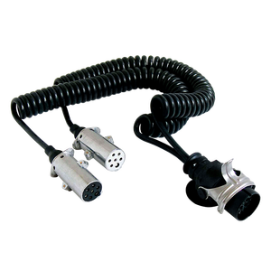 15 Pin Trailer Adapter Suzi Coiled Cable 15PIN to 2x 7 Pin Spiral Cable for Volvo Scania Truck
