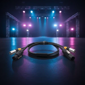 ABCCABLS Professional CAT6 RJ45 Ethernet & 3*2.5mm Copper Power Cable Combo for Stage Lighting & Audio Systems