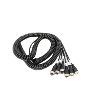 Manufacturer 4Pin Splitter Coiled AV Cable Connector Nylon Trailer Spring Wire Copper Aviation Plug Adapter Power Applications