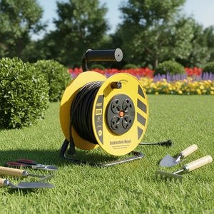 Veban 7224 50M 2.5MM PP Material Cable Reel Extension Cord 110V/220V 4 Outlets IEC UK BS Plug Home Garden