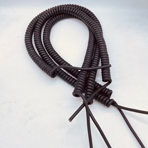 3.6m Black 21AWG 2 Core Pu Coiled Spiral Power Cable OEM