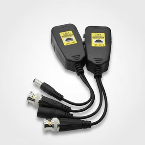 Wholesale 300Meters 8MP 2 in 1 Video+Power CCTV Video Balun BNC Converter Rj45 Twisted Pair Transmitter for IP Camera System