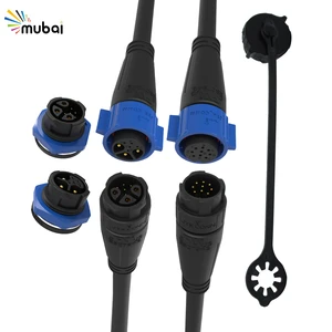 Bayonet Waterproof Wire Connector M19 3+5 9 Pin Overmolded Hybrid Cable IP68 for Stage Light Audio Signal Power Connection