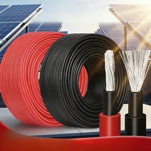 PV Solar Cable 6mm 4mm 10mm Stranded Tinned Copper UV Resistant DC1500V for Solar Panel System MPPT Controller