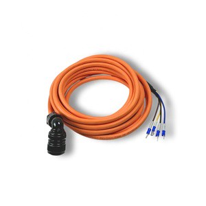 PVC Sheathed Pure Copper Tape Shielded 4-core Power Wire Harness with 90 Elbow Connector for an Chuan Delta Servo Motor