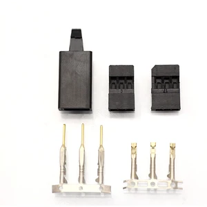 JR Futaba Servo Receiver Connector Plug with Lock and Male Female Gold Plated Terminals Crimp Pin Kit for RC Battery