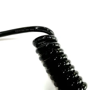 OEM Wholesale 3 4 5 6 Core Spring Spiral Power Cable Coiled PUR Insulated Spring Spiral Cable