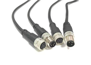 High Temperature Resistant M8 Connector Cable 3/4/5 Pin Male Female Straight Right Angle Sensor Cable Wire Harness