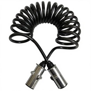 7-way Plug ABS Spiral Cable Assembly Brake Hose Suitable for Semi-trailer Trucks, Trailers, and Trailers