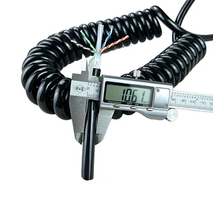 8-core 28AWG 26AWG High Quality RJ12 RJ11 6P6C 6P4C Telephone Cable Retractable Spiral Coil Handset Cord Telephone Cables