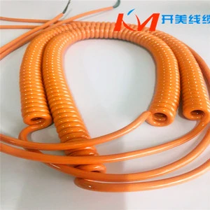 Orange Spring Cable. Copper Core Spiral Wire. 2x0.75mm2 Telescopic Spiral Power Cord