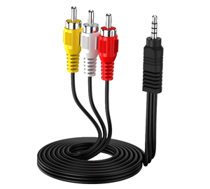 High Quality OFC Shielded 3 RCA Male Composite AV Cable, Durable Audio Video Cable Assembly for Home Theater Wire Harness