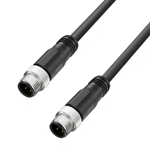 Industrial Power M12 A-Coded 4-Pin Copper Cable Male Open Wire Connection for Sensor/Actuator PLC I/O