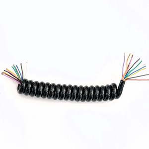 Hot selling TPU black spring wire 12-core 1.5mm2 spiral cable