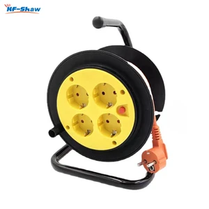 High Quality European Standard IEC Retractable Cable Reel Extension Cord 50m PVC Material 16A Industrial Use