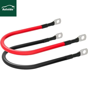 M8 8 AWG Battery Cable 8 Gauge Power Inverter Cables with 5/16 Inch Lugs Both Ends for Solar Boat Marine RV Car Red and Black