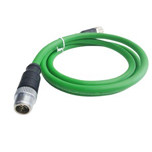 M12 to RJ45 Industrial Ethernet Cable M12 X-coded 8-pin Cable Flexible and Oil Resistant IP67 Water and Dust Resistance