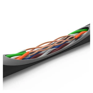 Outdoor Cat5e UTP Network Cable 24AWG OFC Conductor Double Jacket PE+PVC 305m Wooden Reel -40C~+70C