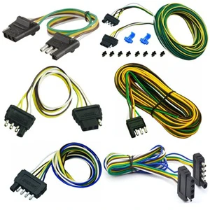 Auto Trailer Wire Extension 4 Way 4 Pin Plug Flat 20 Gauge Hitch Light Trailer Cable Harness