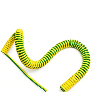 PUR Sheathing Yellow-green Spiral Power Cable Spiral for 1-10 Meters Single-core 1.5/2.5/4 MM²