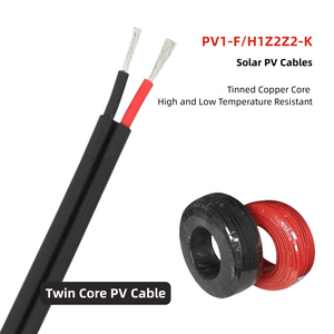 PV Wire 6mm Twin Core Solar Extension Cable for Outdoor Automotive RV Boat Marine Solar Panel- Black & Red 12 /10/8/6AWG
