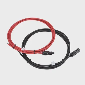 For TUV Approved 12awg 4mm2 Energy Flexible Copper Wire Photovoltaic Solar Cable with 4mm2 Connector Industrial Application