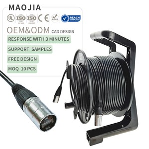 Professional Cat6A Portable Reel Drum Shielded Cable 100M with Low Latency for Stage Party Sound Mixing Console System
