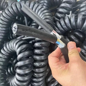 Coiled EV RV Charging Cable Spiral Extension Cord for Electric Vehicle Charger Flexible and Durable Power Cable