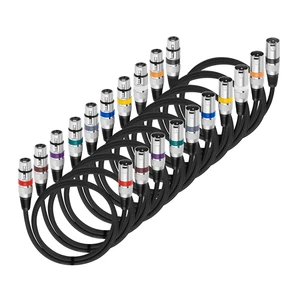 Factoey OEM 10 Color XLR Cable Multicolor XLR Male to Female Audio Cables 3 Pin Balanced XLR Microphone Mic Speaker Cables