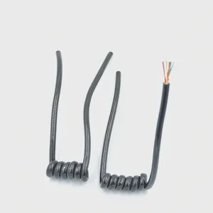10 Core Spring Cable Matt or Glossy Solid Conductor PUR Coated Non- Shielded Spiral Coiled Wire Cable