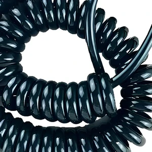 High Quality 2/3 Cores Power Spring Wire 8 Core Coiled Cable 8 Pin Spiral Cable High Elasticity Spiral Telescopic Cable.