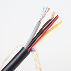 Power Ethernet Cat6a Cable Customized Wire Copper 18AWG Solid Industrial Anti-electromagnetic Interference TPE Insulation