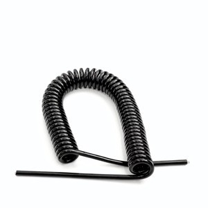 TPU Black Spring Wire 3-core 1.0mm2 Spiral Cable