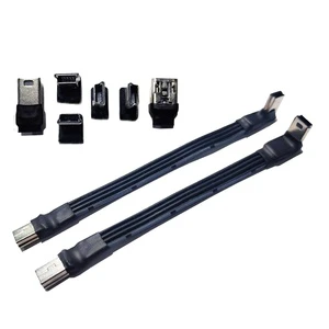 OEM Standard Mini USB Cable Flat Ribbon Low Profile 90 Degree Angled Extension Right Angle Power Charging PVC Cord for Camera
